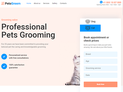 Dog & Cat Grooming WordPress Theme - PetsGroom