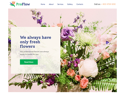 Minimalistic Florist WordPress Theme - ProFlow