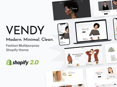 Vendy - Multipurpose Shopify Theme for Fashion beauty salon ecommerce fashion design fashion store graphic design logo multipurpose shopify 2.0 shopify theme