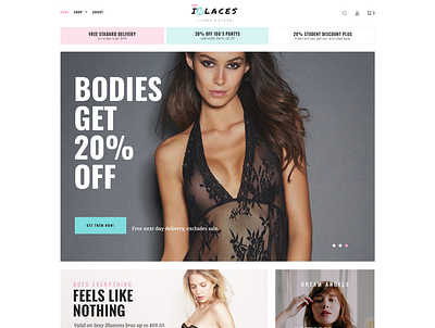 Lingerie store WooCommerce theme with Elementor - InLaces design elementor elementor templates lingerie lingerie store template woocommerce theme wordpress design wordpress theme wordpress themes