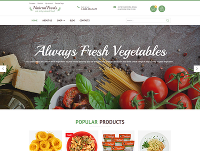 Organic Food Template for WooCommerce Store - Natural Foods design elementor elementor templates logo ui woocommerce theme wordpress design wordpress theme wordpress themes