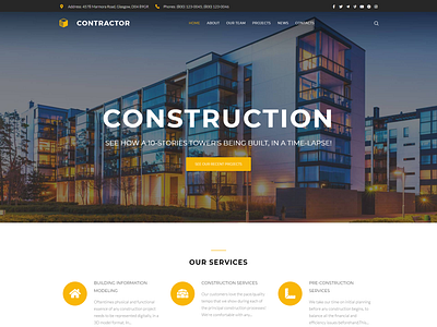 Architecture & Construction Company Elementor - Contractor architecture theme architecture website blog design design elementor elementor templates wordpress design wordpress theme wordpress themes