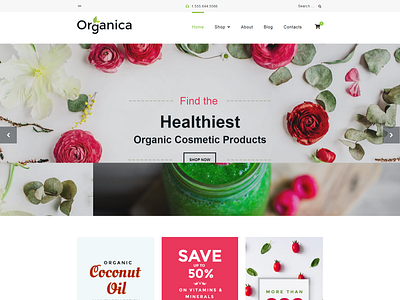 Natural Cosmetics Shop Template - Organica blog design design elementor elementor templates natural organic woocommerce theme wordpress design wordpress theme wordpress themes