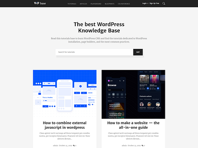 WordPress Tutorial Theme - WPbase blog blog design design elementor elementor templates personal blog tutorial wordpress design wordpress theme wordpress themes