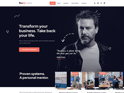 Inspiring Public Speaker Website - BusUp blog blog design business design elementor elementor templates logo wordpress design wordpress theme wordpress themes