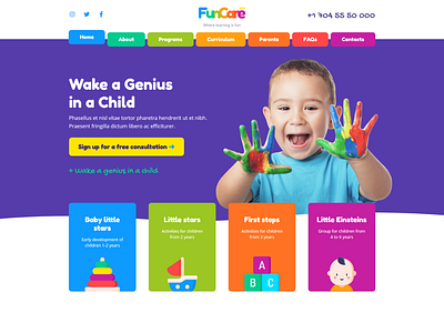 Enjoyable Daycare Website Design Theme - FunCare
