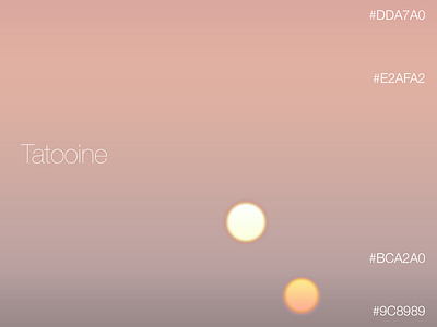 Tatooine gradient star wars sunset two moons