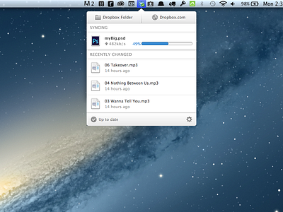 Dropbox syncing status v2