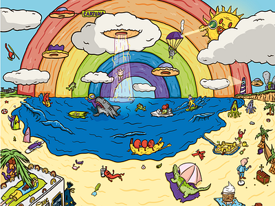 The Beach artwork game illustration