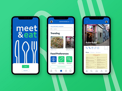 Meet & Eat App Design app color design food mockup ui ux web