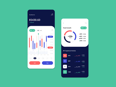 Cryptocurrency Trading Platform app design ui ux web