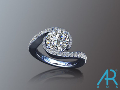 Ring model diamond ring shine vray