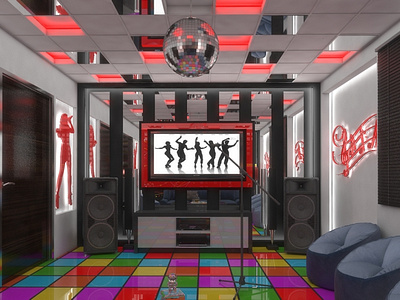 Karaoke bar 3dsmax attractive bar design karaoke professional vray