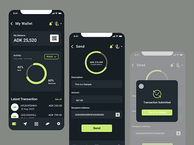 Crypto Wallet crypto design design app mobile design ui user interface design userinterface ux