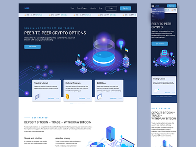 Peer-to-peer crypto options crypto cryptocurrency design exchange ui user interface design ux
