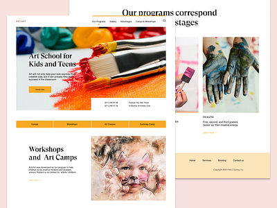 Art School. Home page concept design ui user experience userinterface ux
