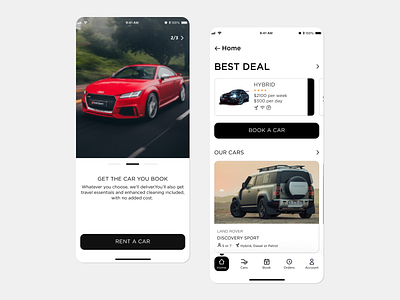 Rent a Car design mobile design ui user interface design