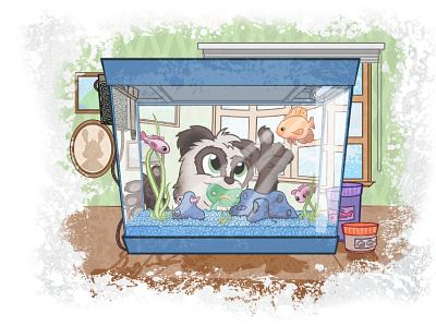 fish tank cute illustration kidlit kidlitart photoshop