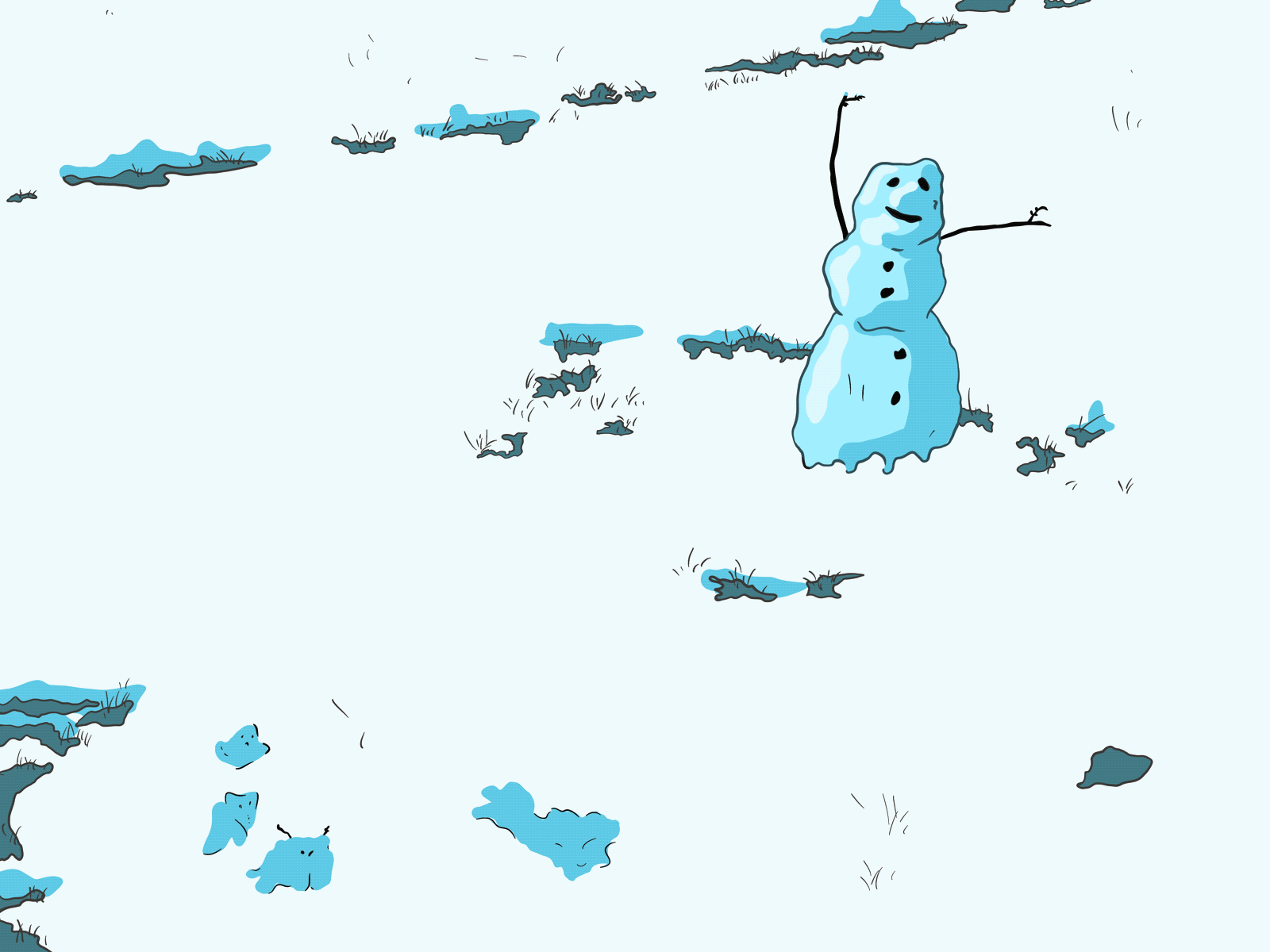 The snowman. Begging 2d comics drawing illustraion procreate snow snowflake snowman web winter