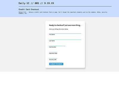 Daily UI // 002 // 9.19.19 @daily ui