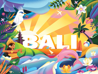 Welcome To Bali animation branding colorfull cute illustration design digitalart dribbleartist graphic design illustration xyz