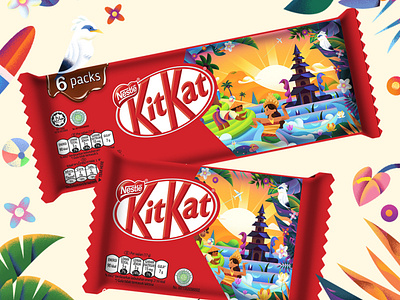 Kitkat Packaging Design adobephotoshop branding colorfulldesign cute illustration design dribbleartist graphic design illustration packagingdesign