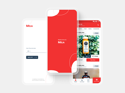 MELA (E-commerce Mobile Application) app design branding design e commerce ecommerce figma login page mela minimal mobile mobile app ui ux
