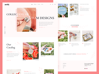 Artify - Collection of Custom Designs amazing artify attractive branding canada cute design e commerce ecommerce figma landing page minimal pink sweet ui ux web web design web page web page design