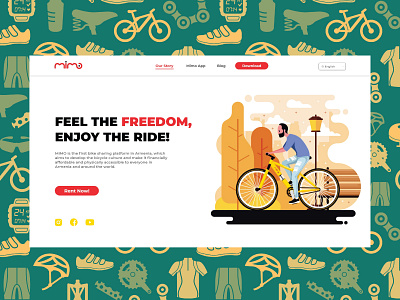 Mimo Bike Website Redesign app branding design flat illustration minimal redesign ui ux vector