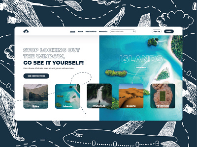 SkyHut airplanes branding design flat landscapes logo minimal sightseeing travel traveling ui ux vector web