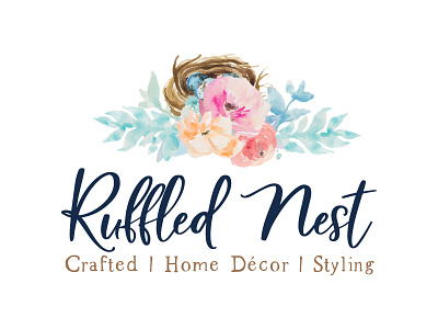 Ruffled Nest Logo branding crafts farmhouse home decor logodesigner rustic