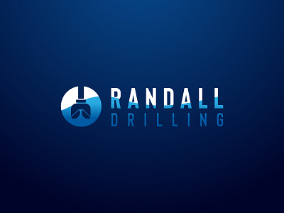 Randal Drilling Logo branding design drill water waves well drill