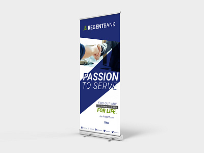 Regent Bank Retractable Banner banking finance handshake retractable banner