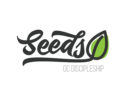 Seeds Logo cursive font discipleship leaf lettering script seeds