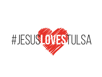 #jesuslovestulsa hashtag logo heart scribble tulsa