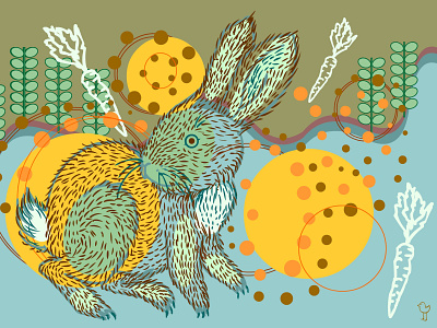 Rarebit adobe flash animals autumnal bunny flash illustration rabbit vector