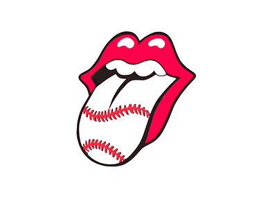 Baseball tongue SVG design illustration logo