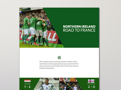 Northern Ireland - Road To France '16 design euro 2016 european euros football france northern ireland side project tournament web website