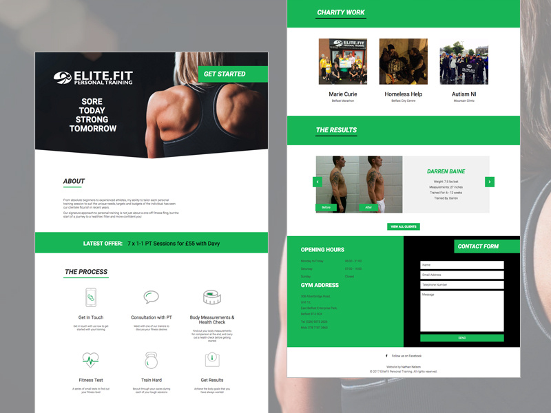 Elite.Fit Personal Training - New Website wordpress responsive personal training pt workout health fitness development design website