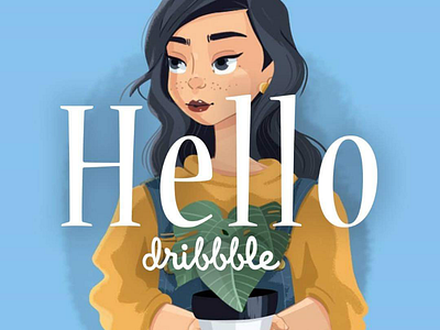 Hello Dribbble illustration procreate