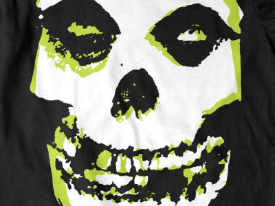 Misfits T-shirt black crimson skull green ink misfits music print mafia screen print shirt texture