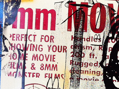Metal Print 8mm advertisement found image grunge ink label metal movie print mafia retro screen print texture type
