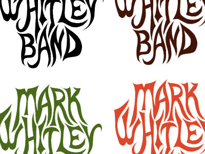 Mark Whitley Band Logo band black brown green hand lettering hippie logo music orange print mafia retro texture type