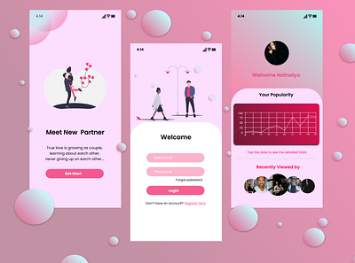 Meet new partner with app design ui