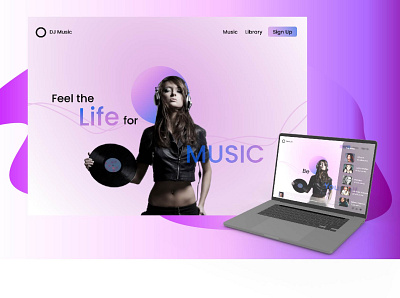 Music web App design illustration ui ux web