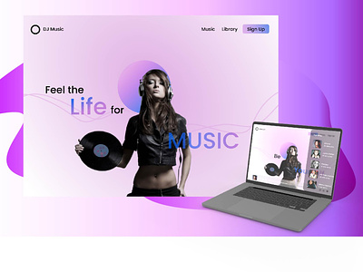 Music web App design illustration ui ux web