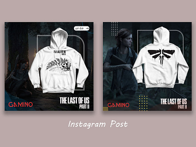 the last of us II back and front hoodie instagram post design design illustration isntagram photoshop post poster psd طراحی گرافیک پست اینستاگرام