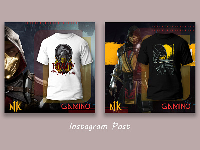 mortal konbat t-shirt desing instagram post