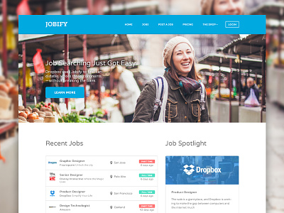 Jobify Blue Larger Preview astoundify careers classifieds directory employment job job board job listing job postings job site job theme jobboard