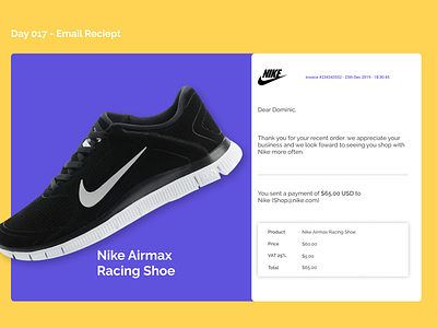 Email Receipt - Daily UI - Day 17